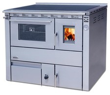 Küchenherd wasserführend SENKO C-35 Links/Rechts Edelstahl 35 kW Zentralheizung 