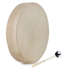 B-WARE Schamanentrommel 18" 37cm Handtrommel Esche Ziegenfell Schlägel Naturhaut