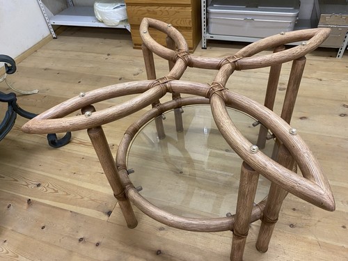 Runder rattan couchtisch - rattan, mit