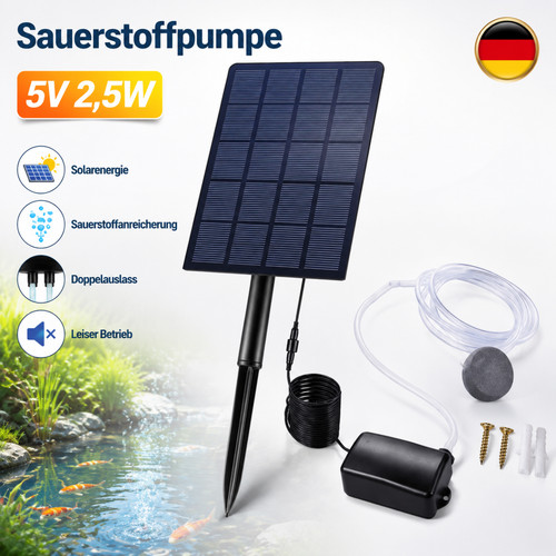 Solar sauerstoffpumpe 5w - sauerstoffpumpe, 2,5w