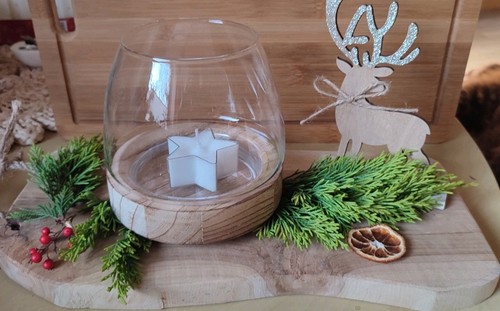 Dekobrett mit hirsch und - hirsch,