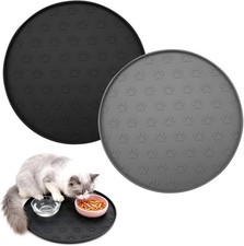 2 Stück Napfunterlage Silikon für Hund Katzen, 27,5cm x 27,5cm, Hundenapf