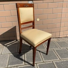 Stuhl Empire Frankreich (2v2)  Holzstuhl antik vintage alt Polsterstuhl Messing