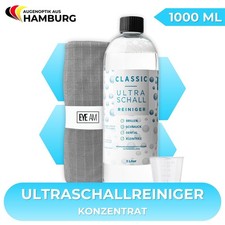 EyeAm Ultraschallreiniger Konzentrat 1000ml | Brillenreinigung | Mikrofasertuch