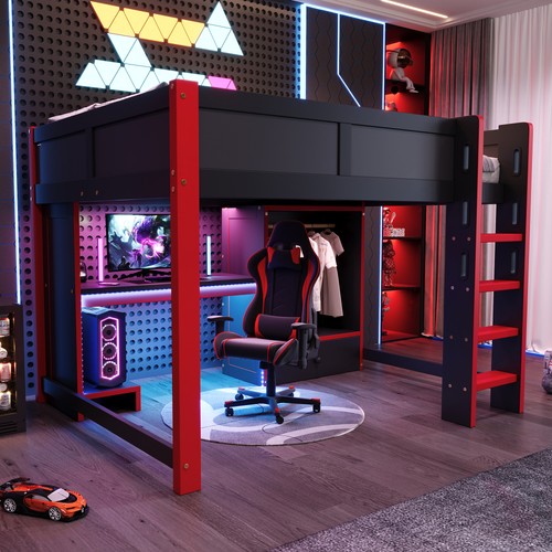 Hochbett 140x200cm sport - 140x200cm, e-sport