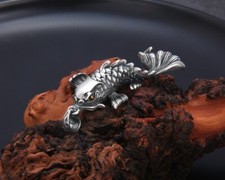 A27 Anhänger großer Fisch Goldfisch Sterling Silber 925