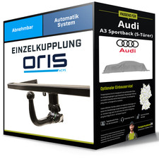 Abnehmbare Anhängerkupplung für AUDI A3 Sportback (5-Türer) 08- Typ 8P Oris NEU
