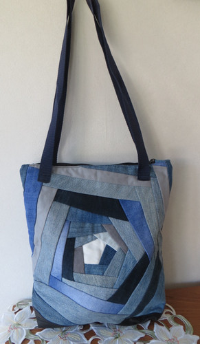 Jeans patchworktasche - jeans,