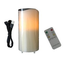 LED Kerze Echtwachs Warmweiß mit Musik Bluetooth SD Karte USB und Fernbedienung