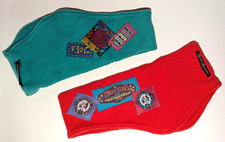 2x alte seltene W.GERMANY vintage Stirnbänder CHARLES CASTELLO Rot+Grün m. LOGOS
