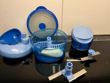 Tupperware Set Quick Chef 1 Liter blau Doppel-Messer Quirl und Happy Chef blau