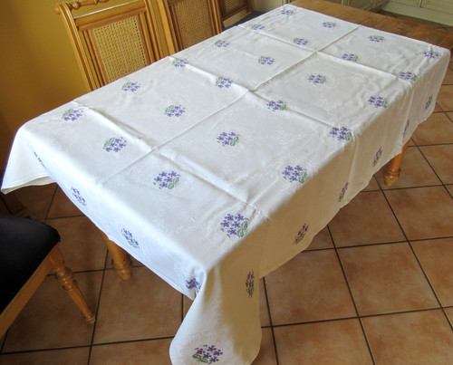 Tischdecke mit veilchen - tischdecke,