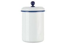 Emaille Vorratsdose weiß/blau