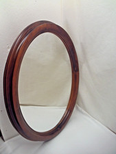 Holz Wandspiegel Oval Antiker Landhaus Stil Vintage Garderobenspiegel Braun