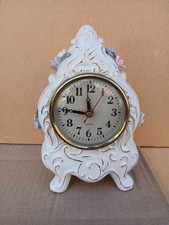 1970er hübsche, kleine Quartz Porzellanuhr 'SHIBA' handmade, läuft gut, Germany