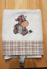 Kinderhandtuch weiß von Morgenstern Kuh Motiv