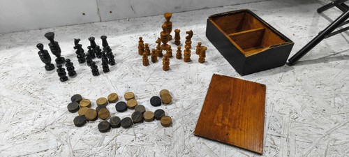 Schach schachfiguren alt holz - schachfiguren,