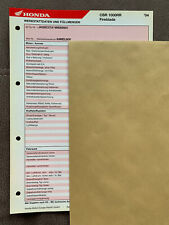 HONDA CBR1000RR Fireblade SC57 2004 Orig. Werkstatt-Datenblatt + Serviceplan