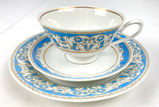 Sammeltasse 3 tlg. CP Lettin florales Dekor hellblau