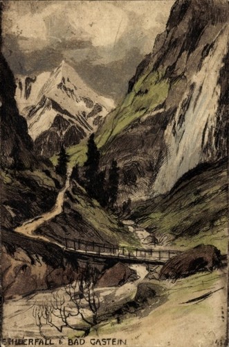Künstler bad gastein - ak,