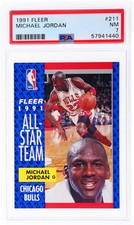 1991 Fleer All Star Team Michael Jordan #211 PSA 7 Near Mint