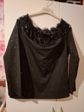 Schwarz damen oberteil - schwarz, mit