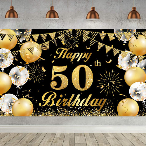 Geburtstag banner schwarz - 50.,
