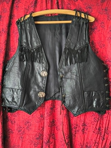 Vintage lederweste - vintage-lederweste, im