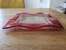 Weinfurtner Glasteller rot Handarbeit quadratisch 20 X 20 cm Schale Glasschale