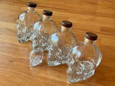 4x Crystal Head 0,7 Liter Leerflasche Totenkopf Glasflasche Halloween Deko