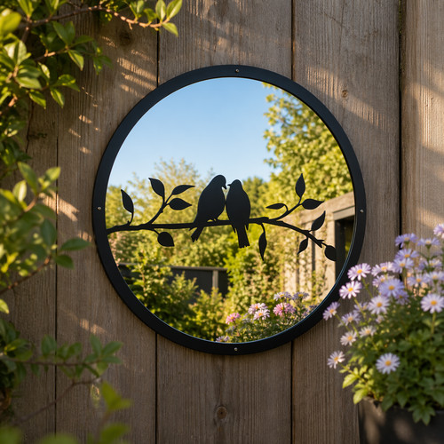 Love birds garden - love, mirror