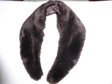 Damen Pelzkragen Kunstpelz Faux Kapuzenkragen BRAUN Winter Warm L-65 cm, B-10 cm