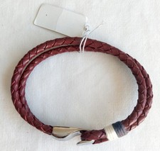 Tommy Hiliger Herren Armband Leder geflochten braun NEU