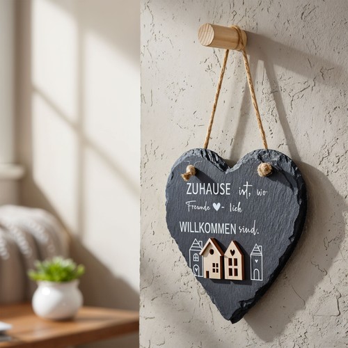 Wandbild schieferherz 15x15cm - wandbild,