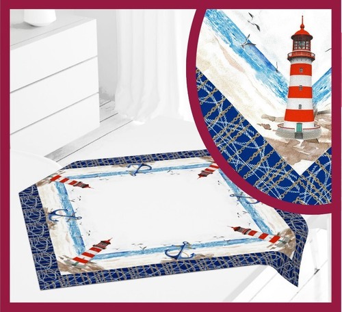 Tisch mitteldecke leuchtturm - tisch-mitteldecke,