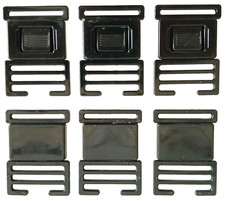 6 x Steckschnalle, Gurtschnalle, Steckverschluss für Gurte, Riemen schwarz, 60 x