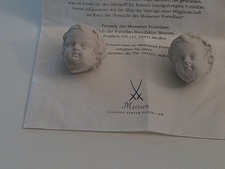 Puttenkopf Meissen – weiß – Bisquitporzellan zwei Stück