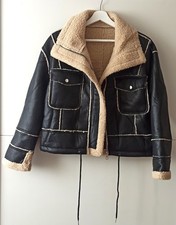 Damen Kunstpelz Jacke Gr.M neu, schwarz