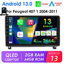 64GB Für Peugeot 407 2004-11 Android13 Autoradio Carplay GPS Navigation Kam WIFI