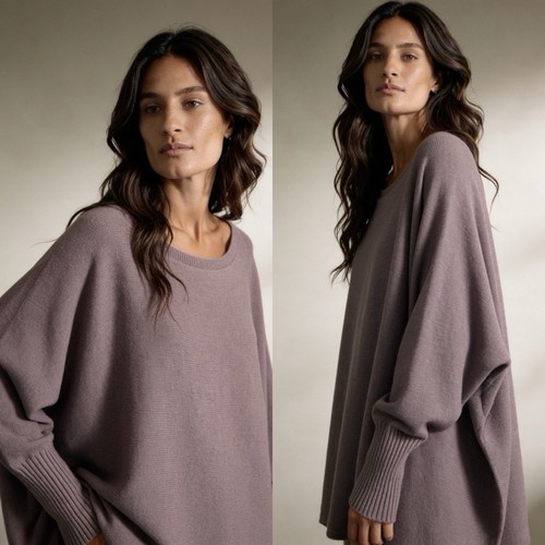 Damen pullover taupe - taupe, oversize