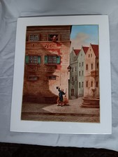 KPM Berlin Bildplatte Genredarstellung nach Spitzweg Der Gassenhauer handgemalt