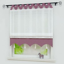 Raffrollo mit Schlaufen Raffgardine Küche Gardine Landhaus Fenstervorhang Voile