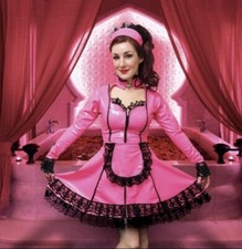 Misfitz Sexy Rosa PVC Vorhängeschloss Sissy Maids Kleid. GR 20. CD Goth Fetisch