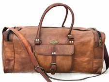 24 " Leder Wochenende Tasche Herren Groß Gepäck Compertmet Reisetasche Duffel