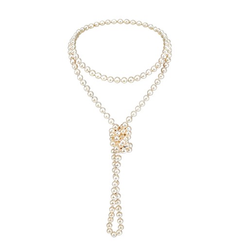 Fashion long pearl necklace - pearl,