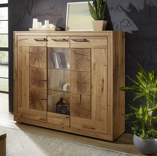 Highboard 150x135cm massivholz - highboard,
