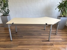WINI 135-Grad-Winkelschreibtisch links 215x80cm Ahorn Alu