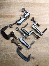 Konvolut alte Schraubzwingen, tw Wolfcraft (von einem Satz) Werkzeug vintage