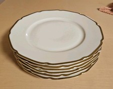 6x Teller Elfenbeinfarbig mit Goldrand - Heinrich & Co.  - Selb Bavaria Germany 