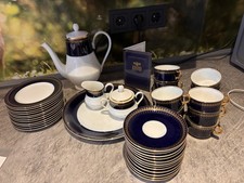 Romanov Mocca-Service 18-teilig Kobaltblau mit Gold – für 6 Personen, Porzellan